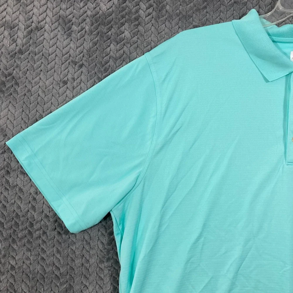 Greg Norman Mens XXL Polo Blue Logo Golf Yacht Casual Vacation Breathable